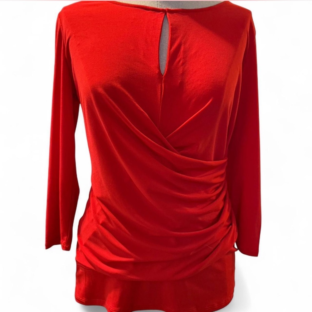 New York & Company Vibrant Red Blouse